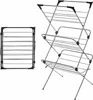 Компактная и удобна раскладная сушилка для белья в ванную 3-х уровневая Rainberg для балкона дома сада