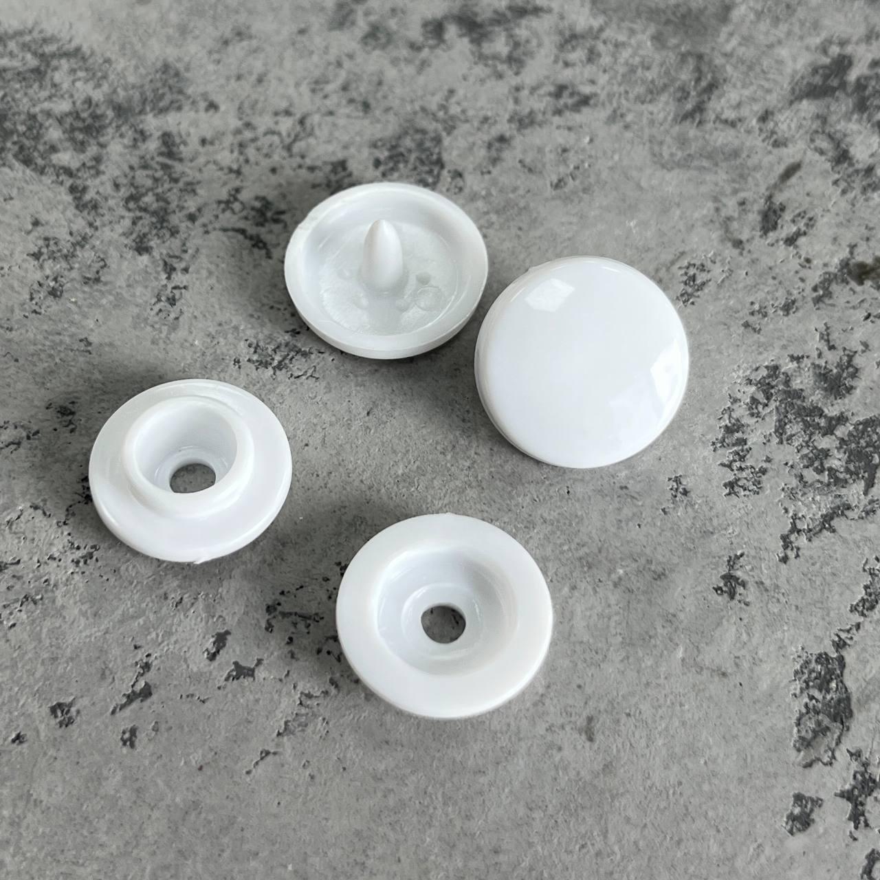 Кнопка пластикова 15 мм Біла (50 шт.)