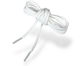 Шнурки взуттєві круглі #031 PREMIUM якість колір білий 60-100см