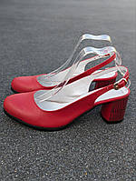 STTOPA Размеры 35-44.Туфли больших размеров кожаные. 6,5 см каблук 304-3544-65 Красные