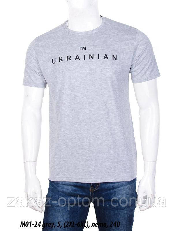 Футболка чоловіча Батал Туреччина сірий (2XL-6XL) оптом 105493
