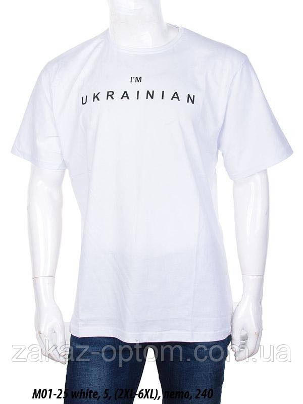 Футболка чоловіча Батал Туреччина білий (2XL-6XL) оптом 105494