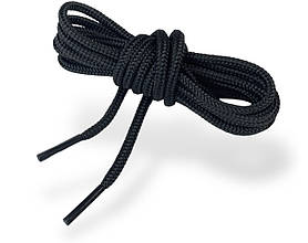 Шнурки взуттєві круглі #131 PREMIUM якість колір чорний 60-100см