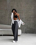 Штани жіночі широкі модні кльош із гумкою, фото 2