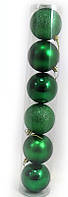 Елочные шары набор 0922-6 "Green", тубус 6см х12шт PVC