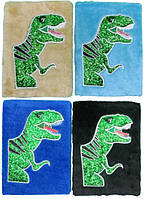 Блокнот A5 M-074 меховая обложка "Динозавр", 80листов, клетка кремовая бумага 80г/м2 4вида
