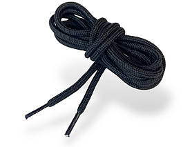 Шнурки взуттєві круглі #103А PREMIUM якість колір чорний 80-150см