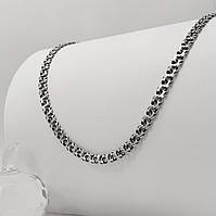 Срібний ланцюжок Бісмарк арабський ширина 6 мм, ланцюг із чорнінням
