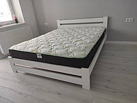 Односпальная кровать деревянная Палермо плюс 90х200 в белой эмали Шаг ламелей 2,5 см.