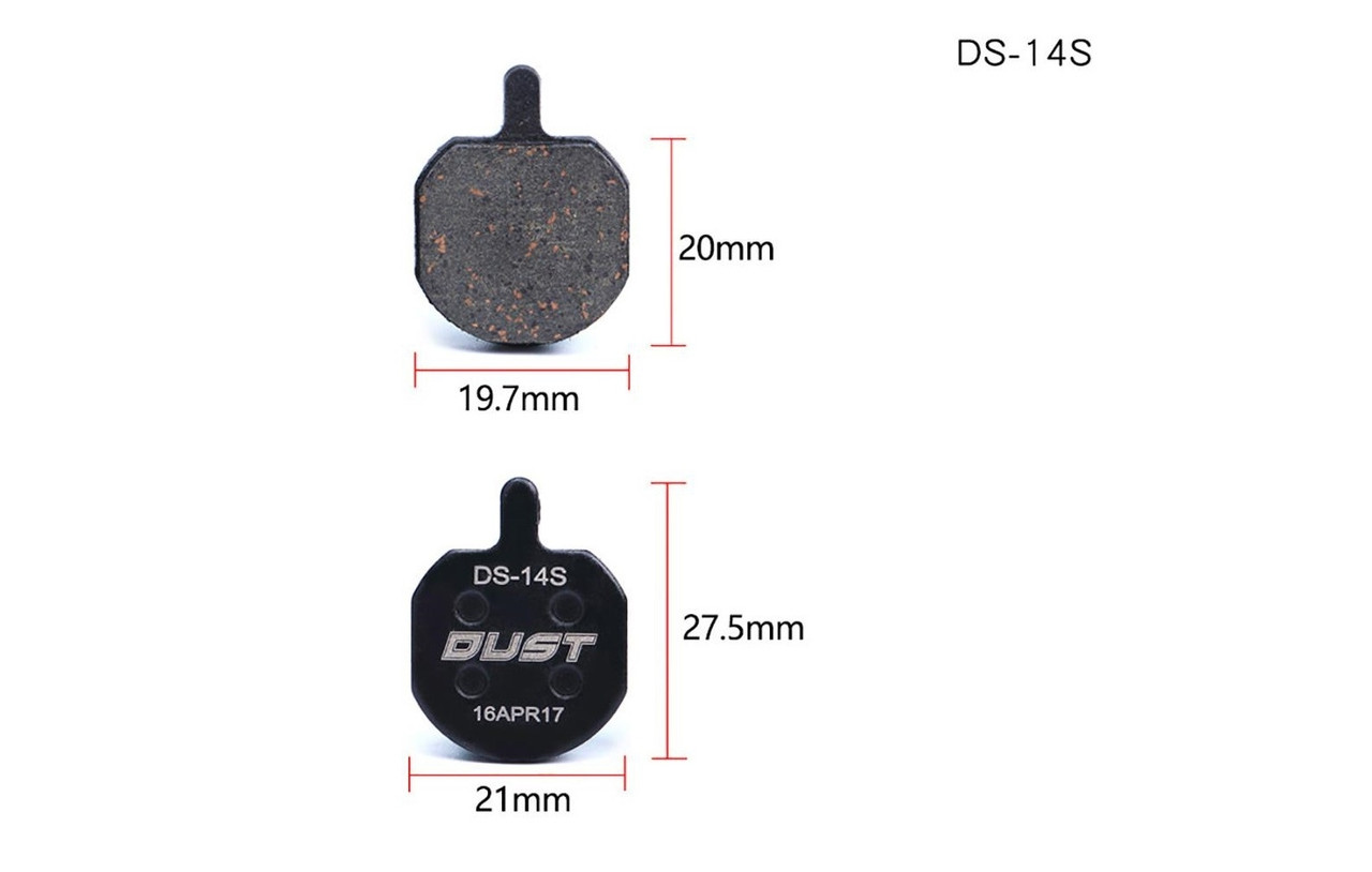 Гальмівні колодки дискові DUST DS-14S Hayes Sole hydraulic、MX2、MX3、MX4