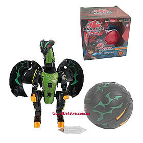 Велика куля Bakugan Чорний дракон  1 шт Гра Бакуган Великий Шар 8 см 1 герой 1 магніт 3 карти