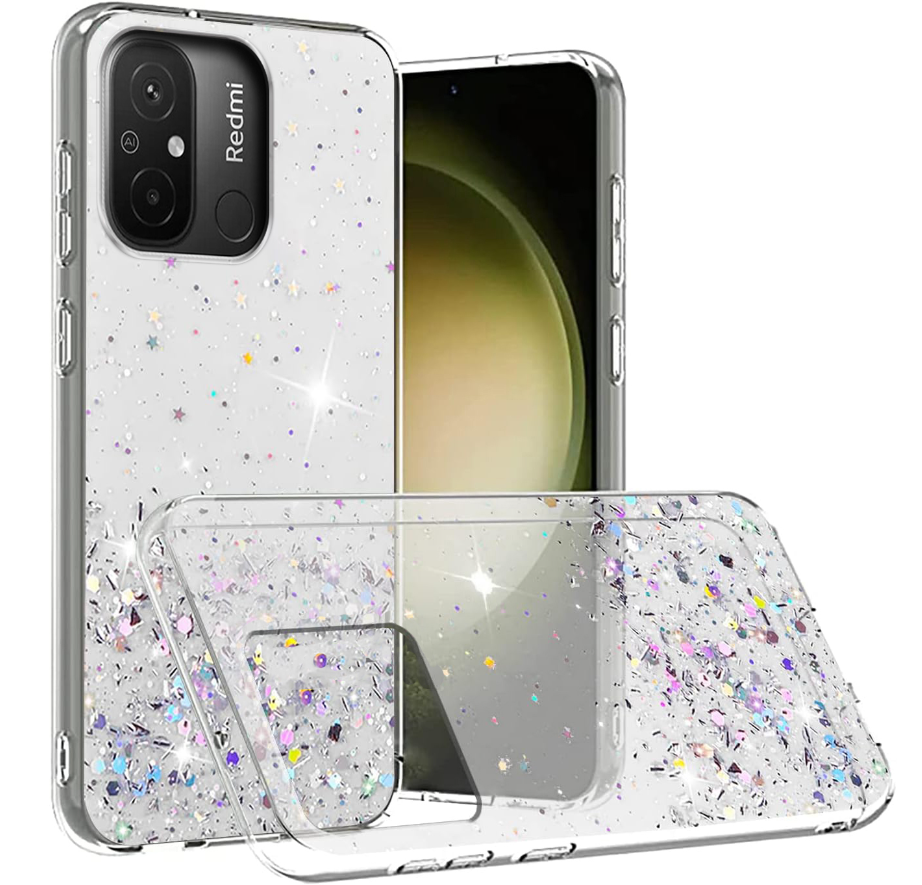 Блискучий чохол з срібною фольгою Xiaomi Redmi 12C, фото 1