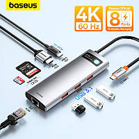 Baseus HUB 8 in 1 PD100W 4K 60 Гц USB 3.0 10 Гб/с USB type C hub ЮСБ хаб для Макбуку Ноутбуку USB C type hub