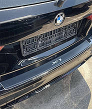 Накладка на бампер з загином для BMW X1 з 2009 р. (Nataniko Carbon)