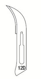Леза для скальпеля серповидное, з'єднання №3 100 шт, Medesy 3635/12D, термін до 07.2020