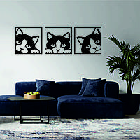 Декоративное настенное Панно «Коты» Декор на стену