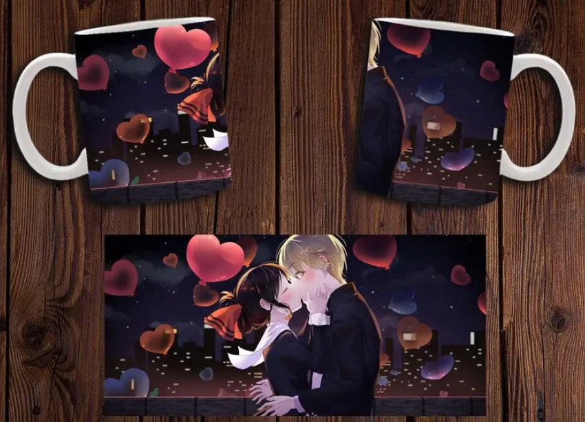 Чашка белая керамическая с принтом аниме "Kaguya sama: Love is War" Пані Кагуя: У коханні як на війні  ABC