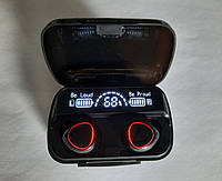 Беспроводные наушники Bluetooth earphones с Павер Банком. Вакуумный bluetooth с LED подсветкой + кейс зарядка