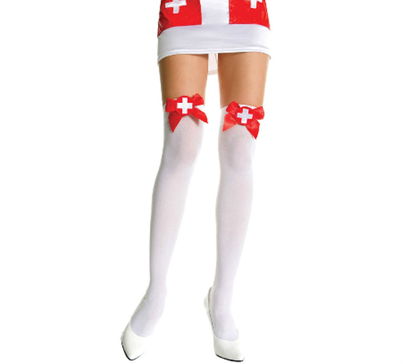 Панчохи білого кольору для вбрання медсестри