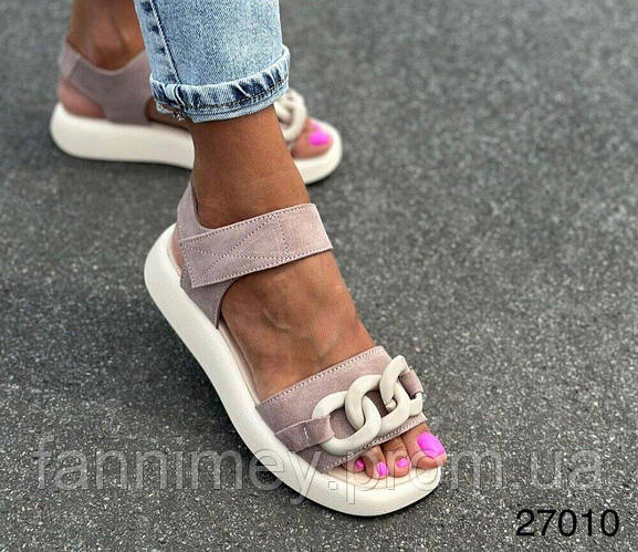 Купить Женские босоножки цепочка 36-41 натуральная кожа замш много ...