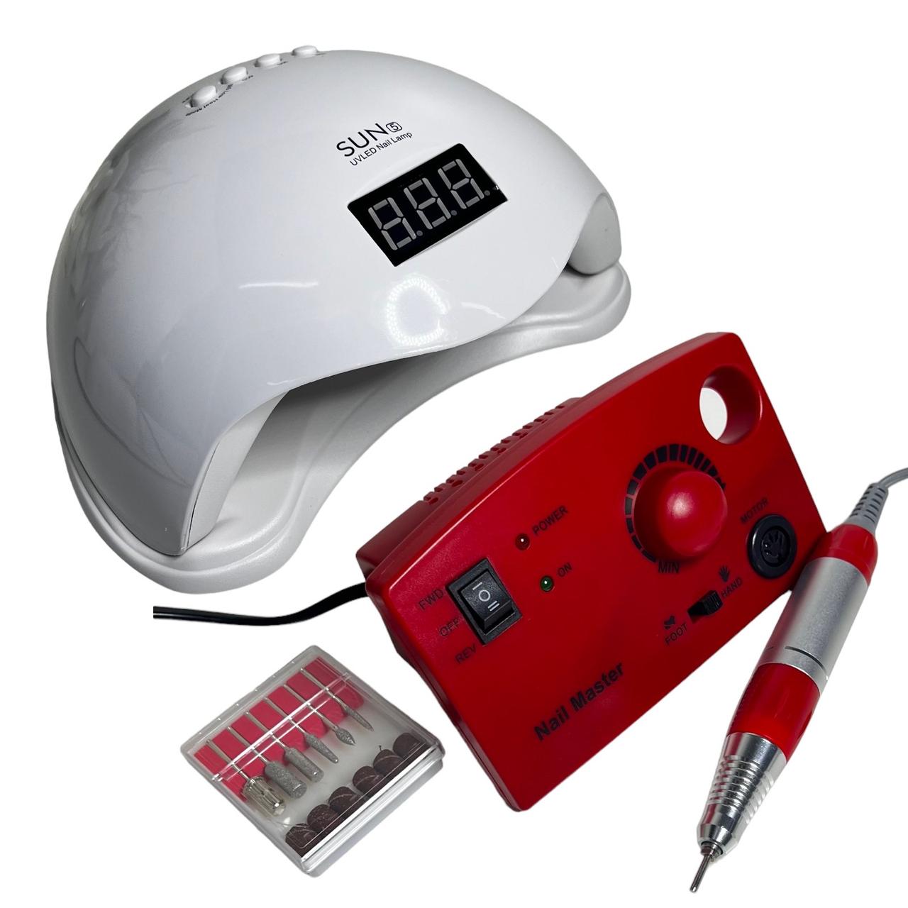 Професійний набір для манікюру лампа 48вт та фрезер 65 вт