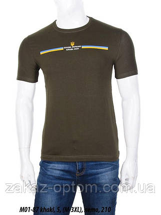 Футболка чоловіча молодіжна Туреччина хакі (M-3XL) оптом 105557, фото 1