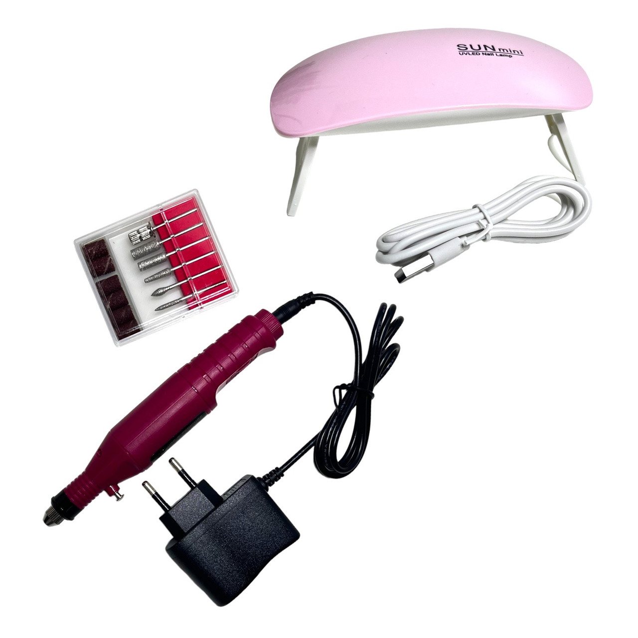Набір для домашнього манікюру лампа Mini і фрезер ручка
