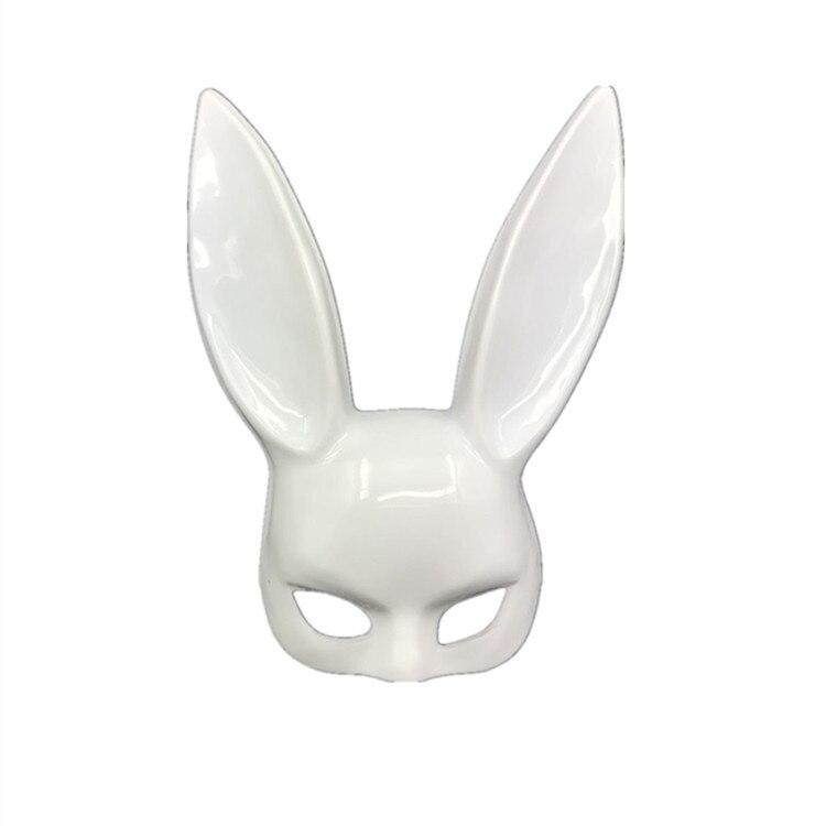 Милі вуха зайця, Маска кролика PlayBoy RESTEQ, біла глянсова 36см