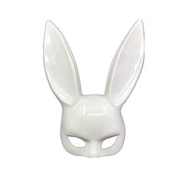 Милі вуха зайця, Маска кролика PlayBoy RESTEQ, біла глянсова 36см