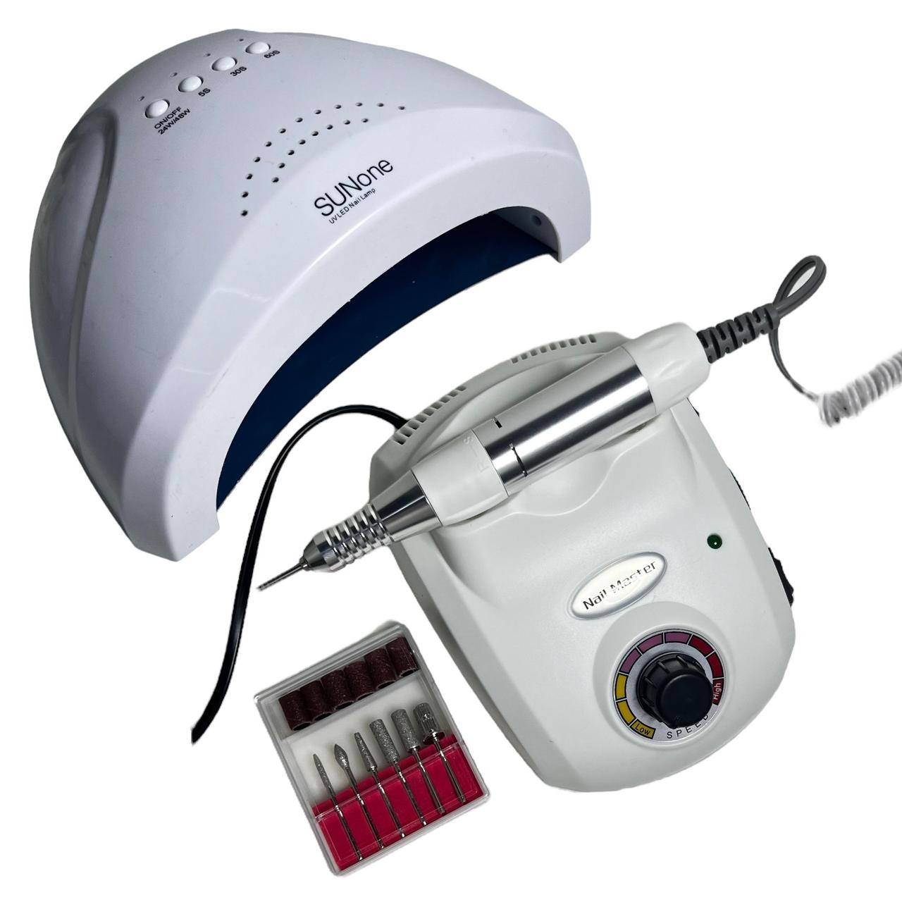 Стартовый набор для мастера маникюра фрезер Nail Drill Master и лампа ...