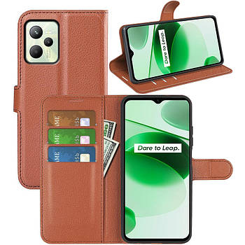 Чохол-книжка Litchie Wallet для Realme C35 Brown