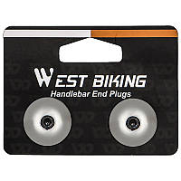 Заглушки на руль West Biking YP0804058 Silver KU-22