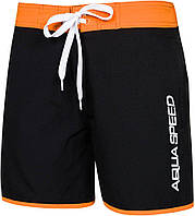 Плавки-шорты для парней Aqua Speed EVAN JUNIOR 7529 черный, оранжевый дит 128-140см KU-22