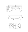 Ванна CORSAN MONO 160*75 окремостояча, фото 5