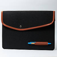 Чехол войлочный универсальный 13,3 дюйма для планшетов и ноутбуков на кнопке (черный)
