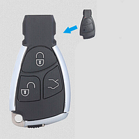 Корпус смарт ключа "рыбка" для модеранизации хромированный на три кнопки Mercedes