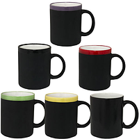 Чашка (кружка) цветной ободок 320мл | керамическая | СНТ