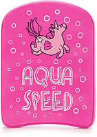 Доска для плавания Aqua Speed KIDDIE KICKBOARD Unicorn 6896 розовый дит 31x23x2,4cм GL-55