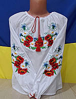 Вышиванки для девочек "Маки", 122-146 рост. Украина. Опт