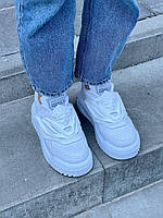 Женские кроссовки Versace Odissea Sneakers White версачи белые кожаные кеды