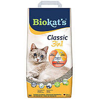 Наполнитель для кошачьего туалета Biokats Classic 3in1 бентонитовый, 18 л