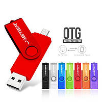 Флешка Jaster 64 Gb 2.0 OTG USB Micro USB Flash Drive флеш-накопитель , двухсторонняя флешка для ПК и телефона