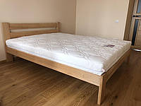 Односпальная кровать из массива дуба Палермо 100х200 в прозрачном лаке Шаг досок 5,5 см.