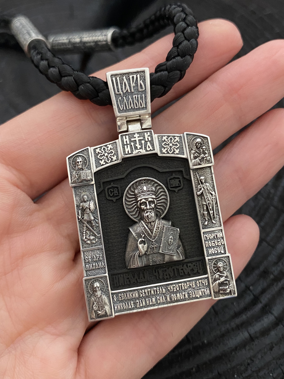 Срібна підвіска Микола Чудотворець, фото 1