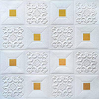 Самоклеющаяся декоративная потолочно-стеновая 3D панель фигуры с золотом 700x700x5мм (314) SW-00000755 GL-55