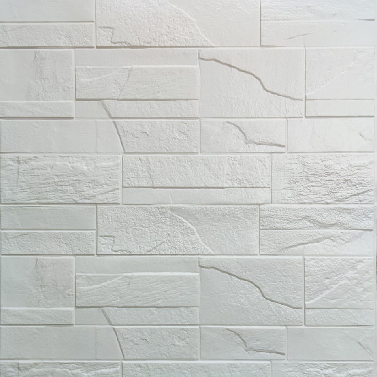 Самоклеящаяся декоративная 3D панель камень Белый битый кирпич 700х770х5мм (180) GL-55 - фото 1 - id-p1879023849