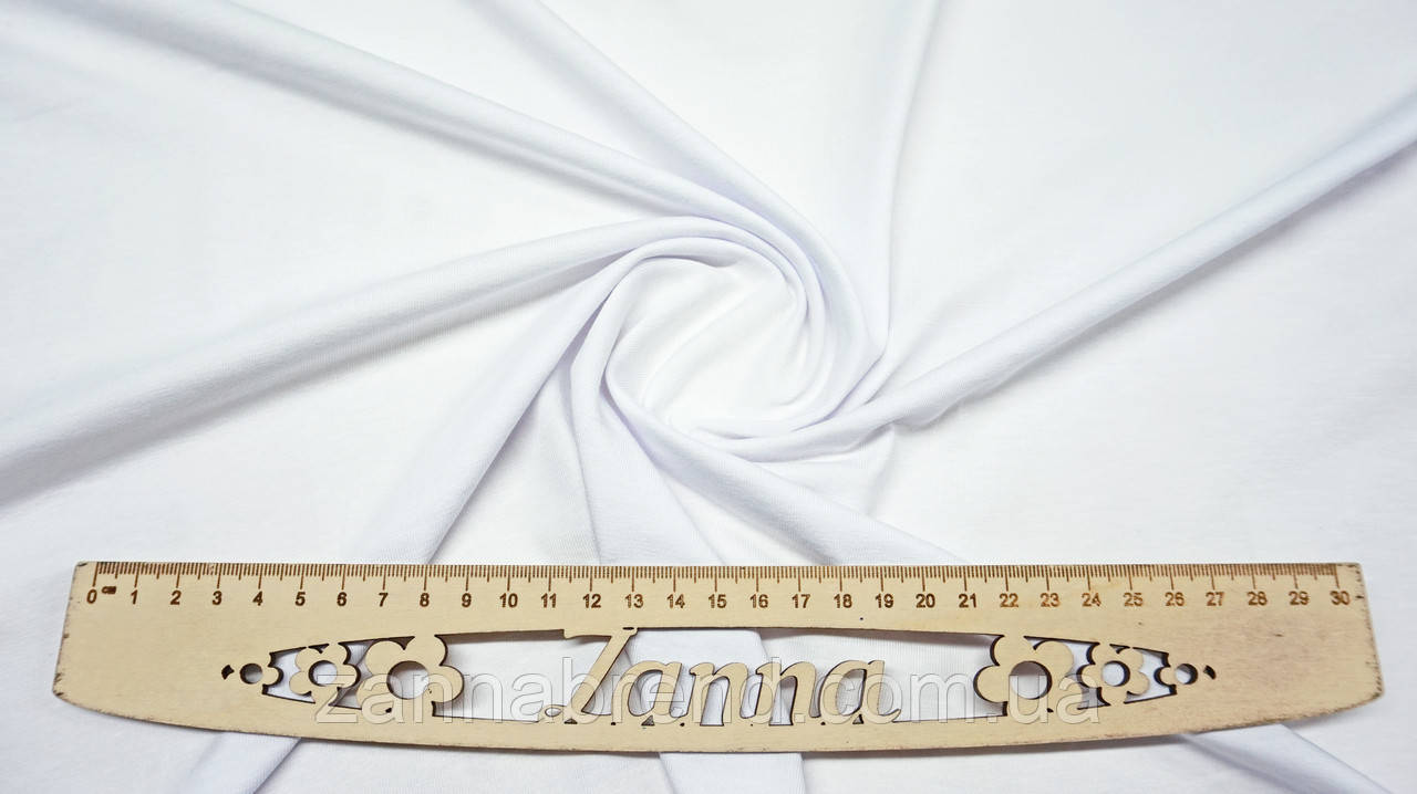 Тканина стрейч-кулір (Супрем) колір білий (щільність 190 г/м2), фото 1