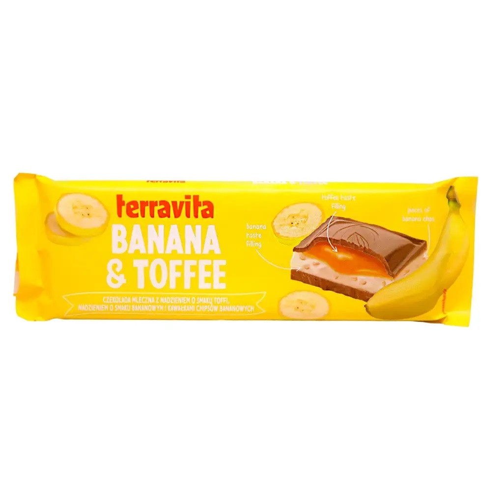 Шоколад Молочний Terravita Banana & Toffee Банан та Тоффі 235 г Польща