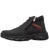 Черевики чоловічі зимові на дві блискавки чорні (Сгб-7-1), фото 2
