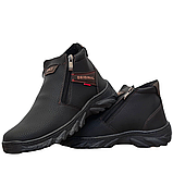 Черевики чоловічі зимові на дві блискавки чорні (Сгб-7-1), фото 3